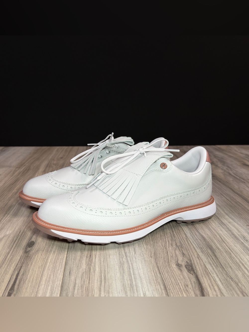 adidas Women MC87 Spikeless Golf Shoes White Brogue Kiltie Fringe NEW 8.5